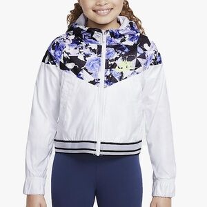 Nike Sportswear Girls White Zip Windrunner Lightweight Jacket Size S